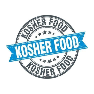 Fake seal: blue &ldquo;Kosher Food&rdquo; ribbon stamp